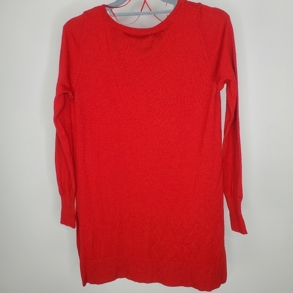 Ann Taylor Side Slit Crew Neck Wool Sweater Red Small - Picture 5 of 11